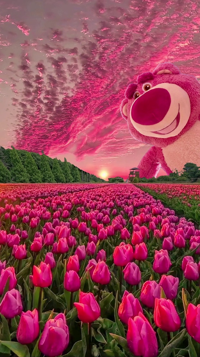 草莓熊和郁金香