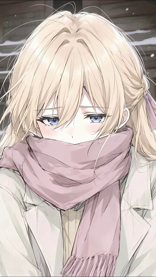 雪地金发少女