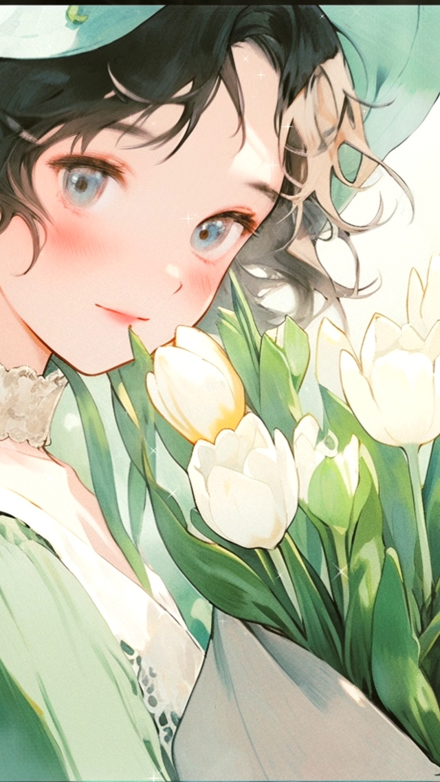 手捧鲜花只为见你