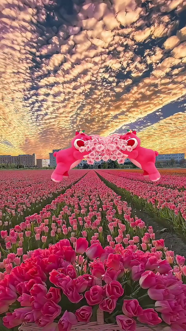 浪漫草莓熊花海