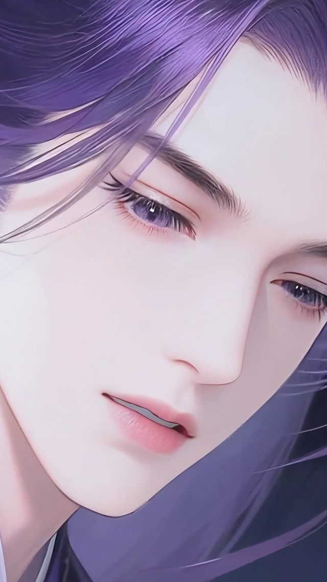 紫发动漫古风帅哥