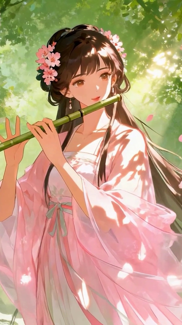 古风美少女吹萧