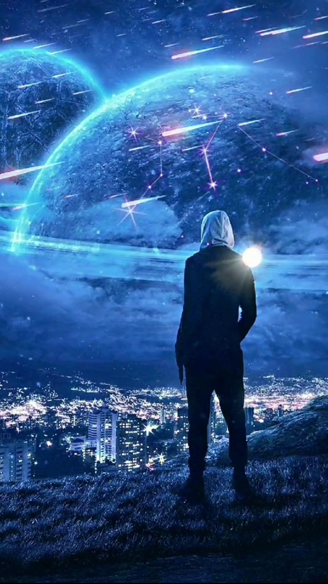 孤独唯美的星空流星雨
