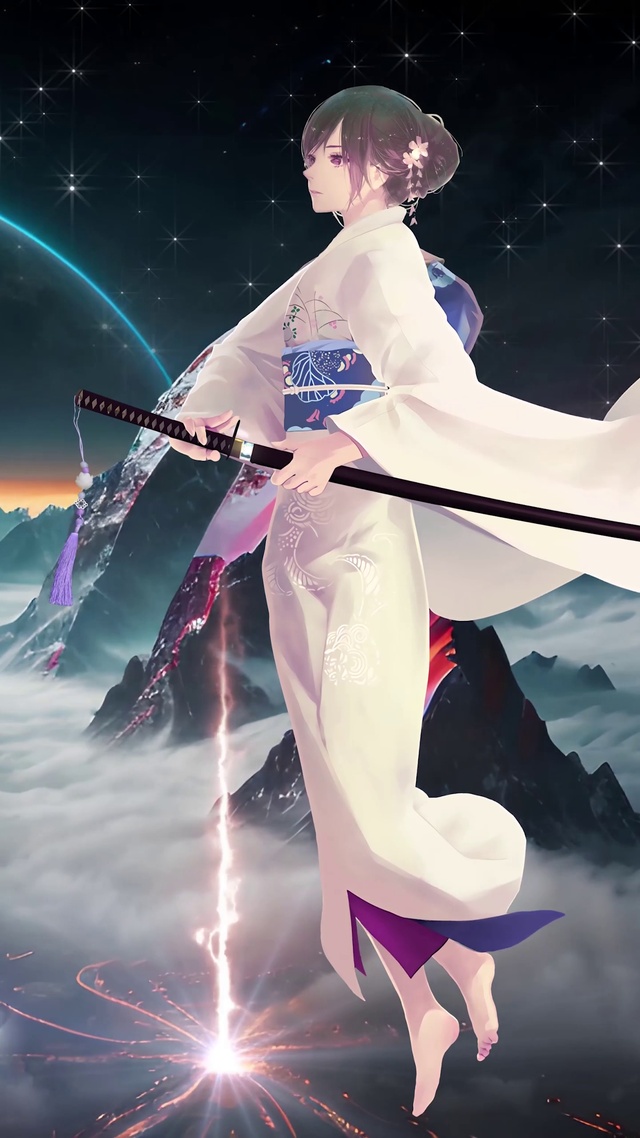 唯美美少女三体智子和服剑客