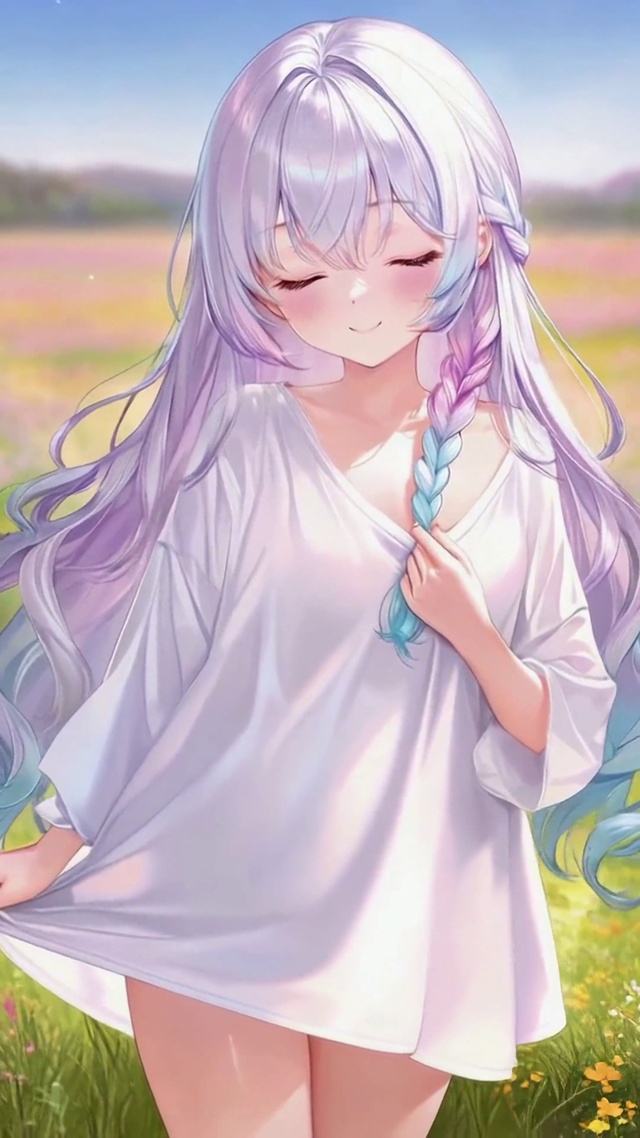 花田间的二次元美少女