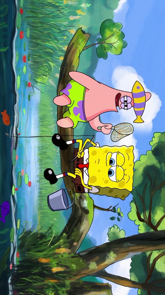 海绵宝宝和派大星钓鱼