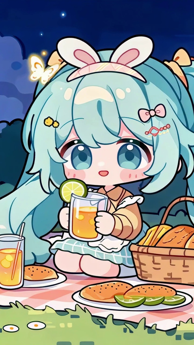 月夜野餐小美好