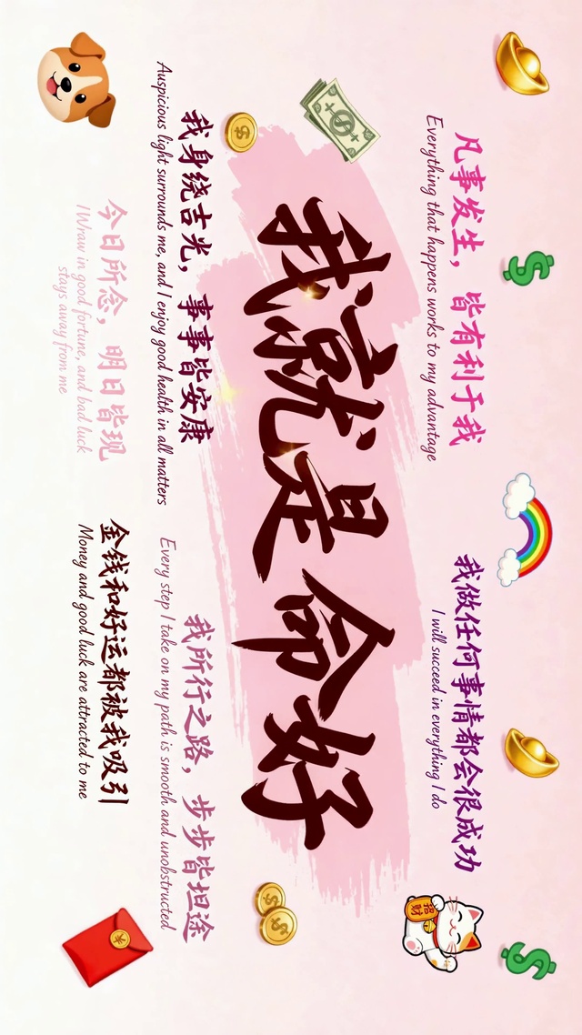 我就是命好 招财好运励志壁纸