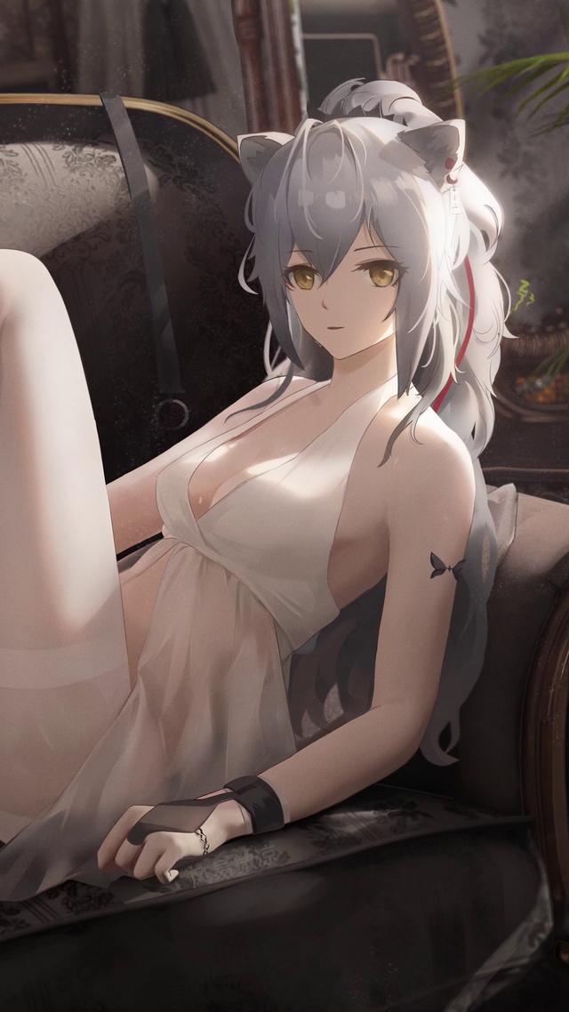 黑天鹅·白丝，明日方舟，竖屏