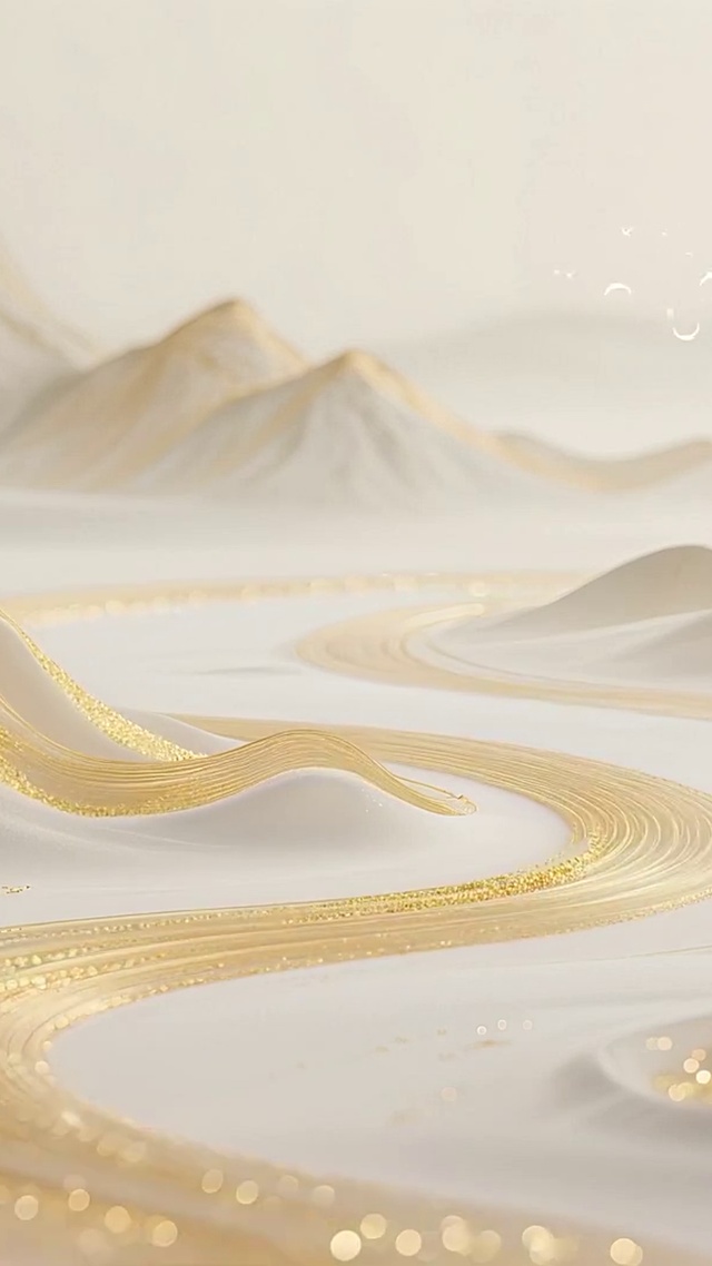 唯美金色中国风水墨山水