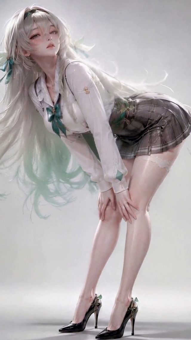 清纯白发少女