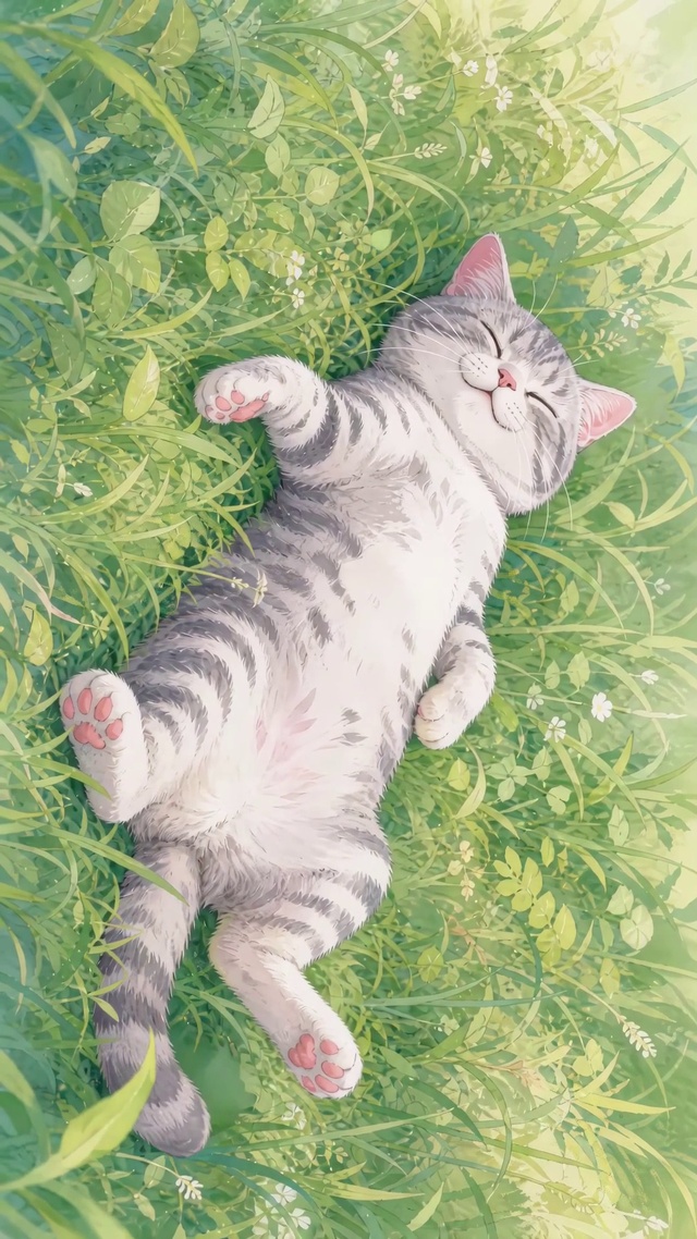 草地上的慵懒时光