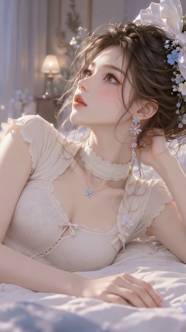 月夜温柔氛围感美女