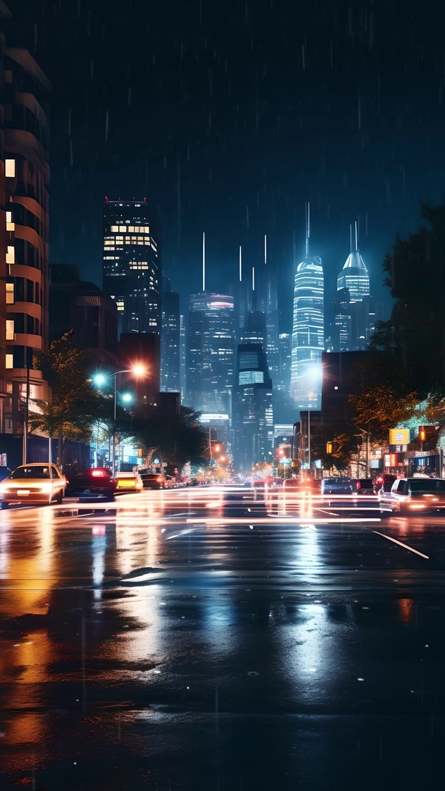 都市雨景(风景手机动态壁纸) - 风景手机壁纸下载 - 元气壁纸