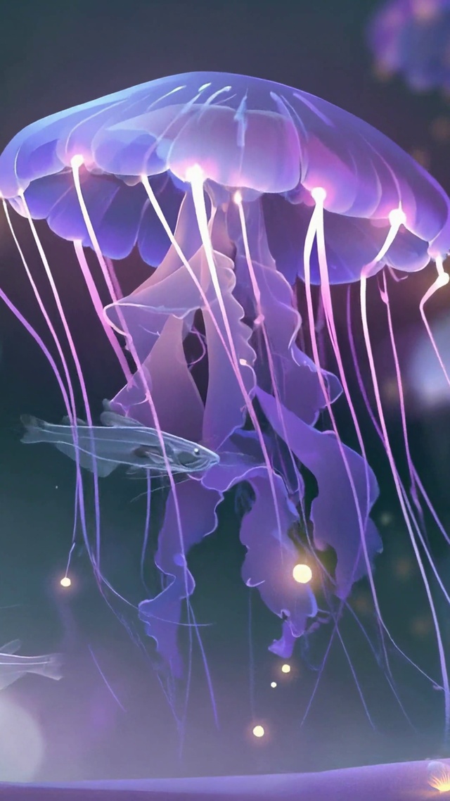 梦幻深海发光水母