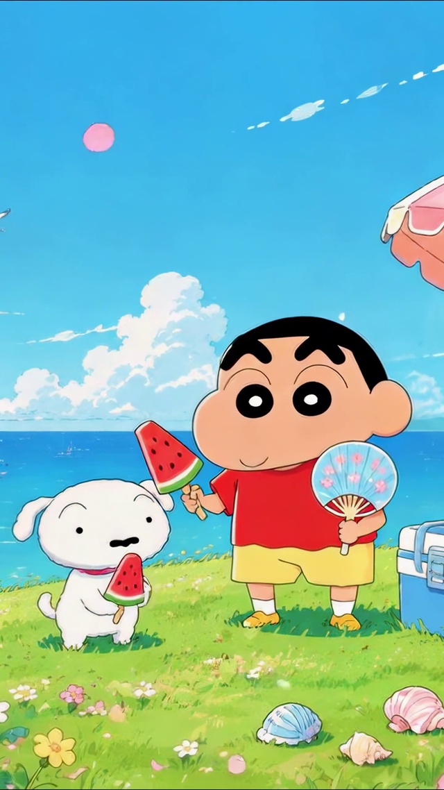 蜡笔小新夏日海边度假