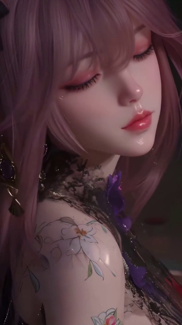 暗夜玫瑰粉发少女