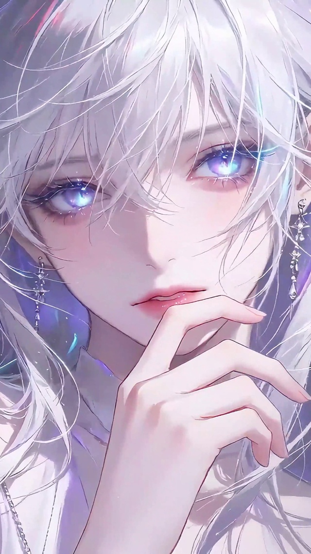 星空白发蓝瞳少女