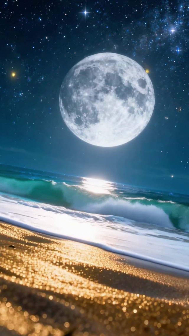 月夜荧光海