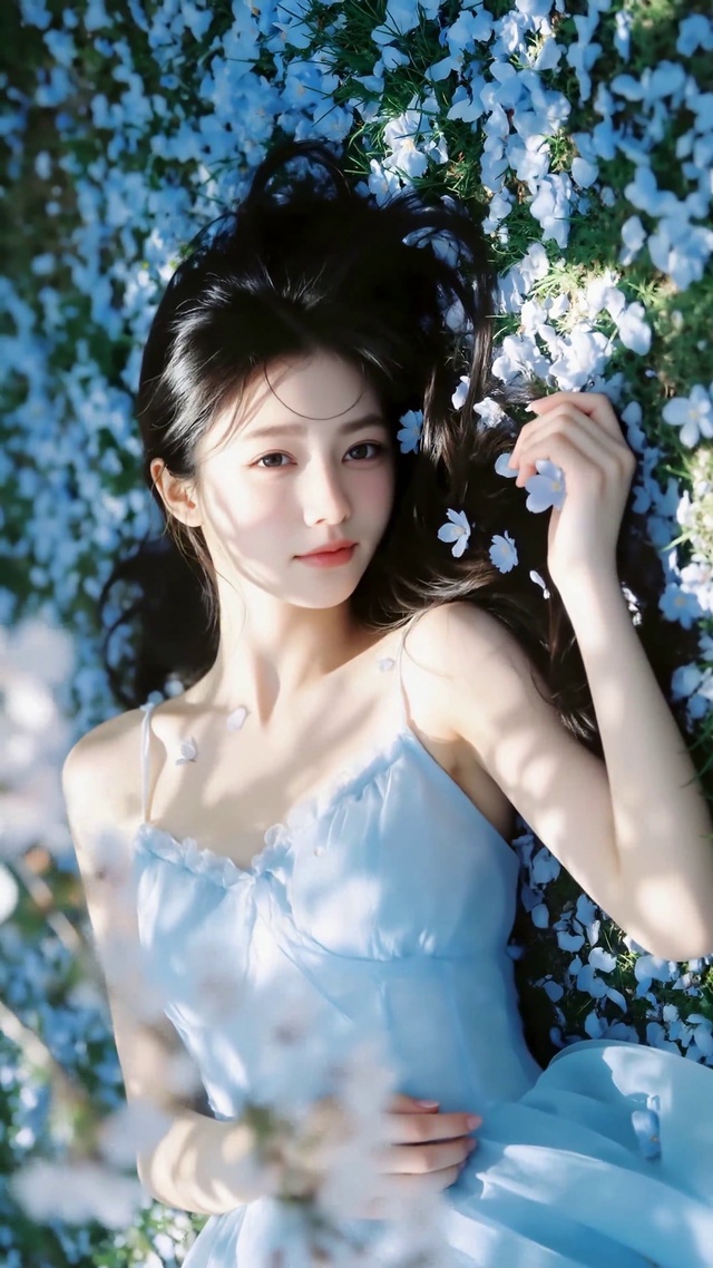 花海中清纯美少女
