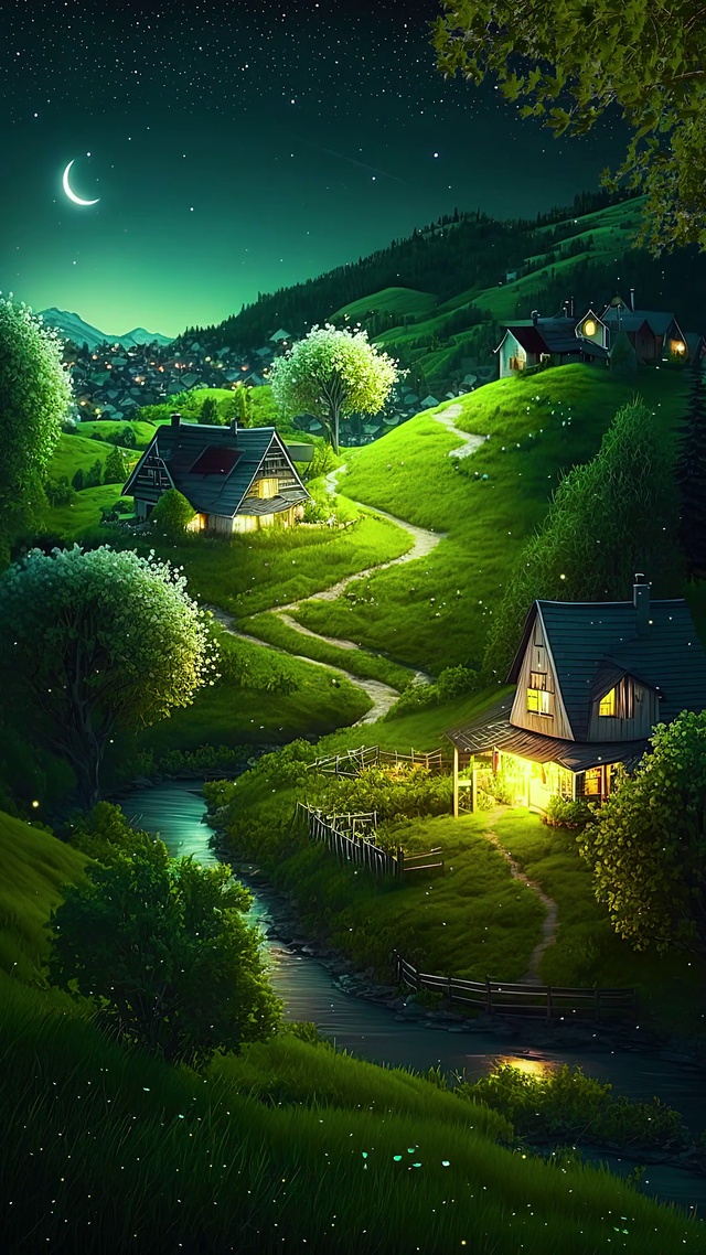 唯美童话屋萤火虫月光