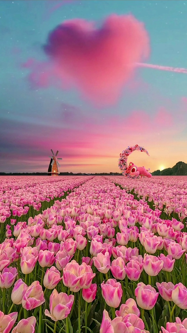 浪漫爱心郁金香