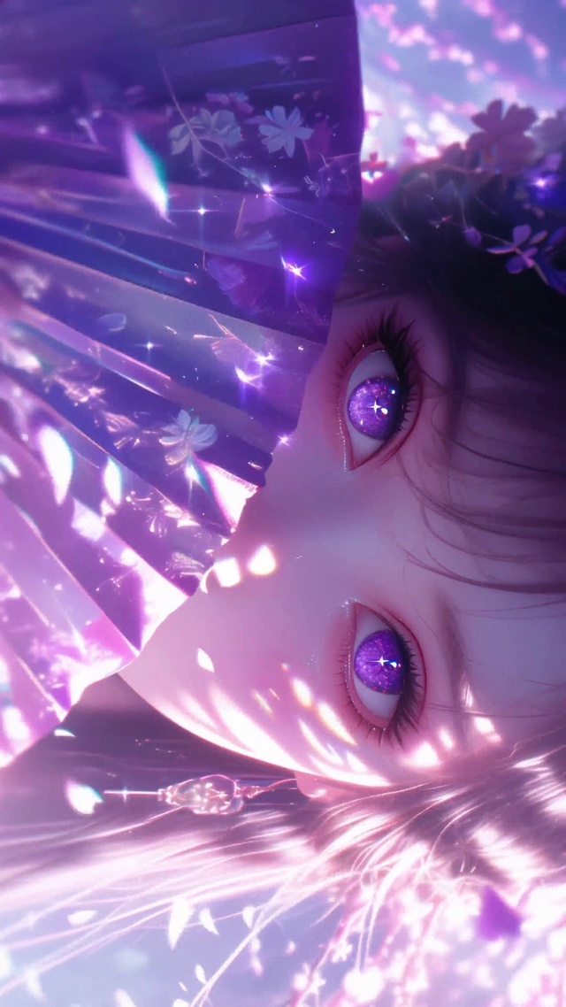 星瞳藏扇 紫影浮花