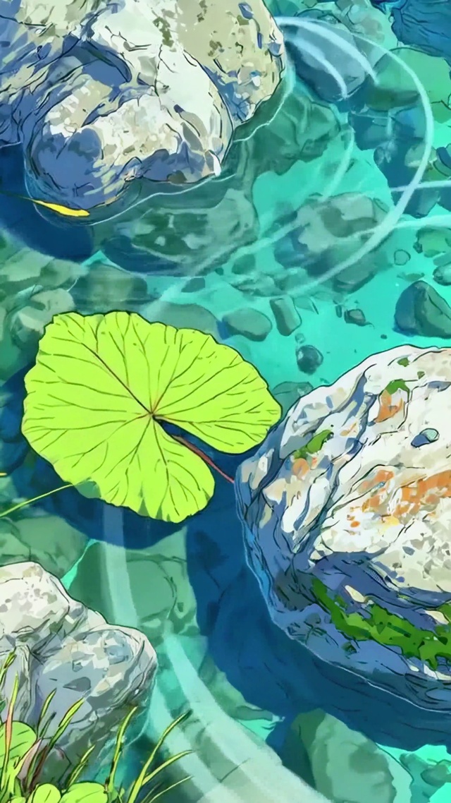 清澈溪流清新治愈风景