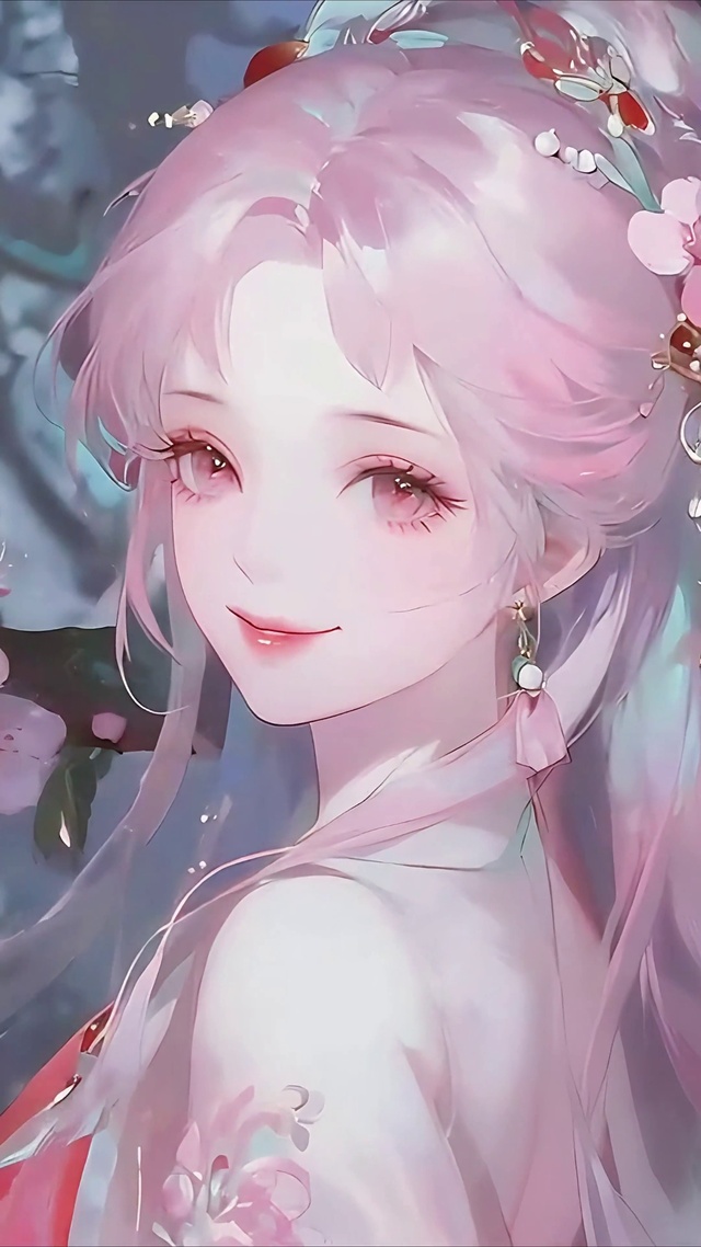 樱花林中的少女