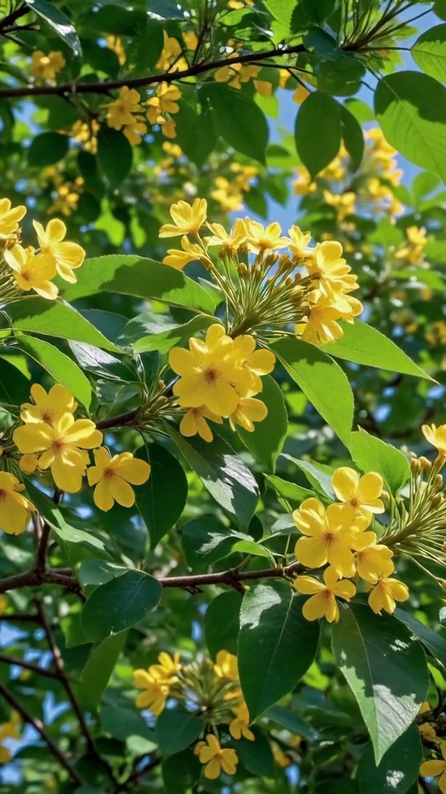 蓝天桂花治愈自然风景