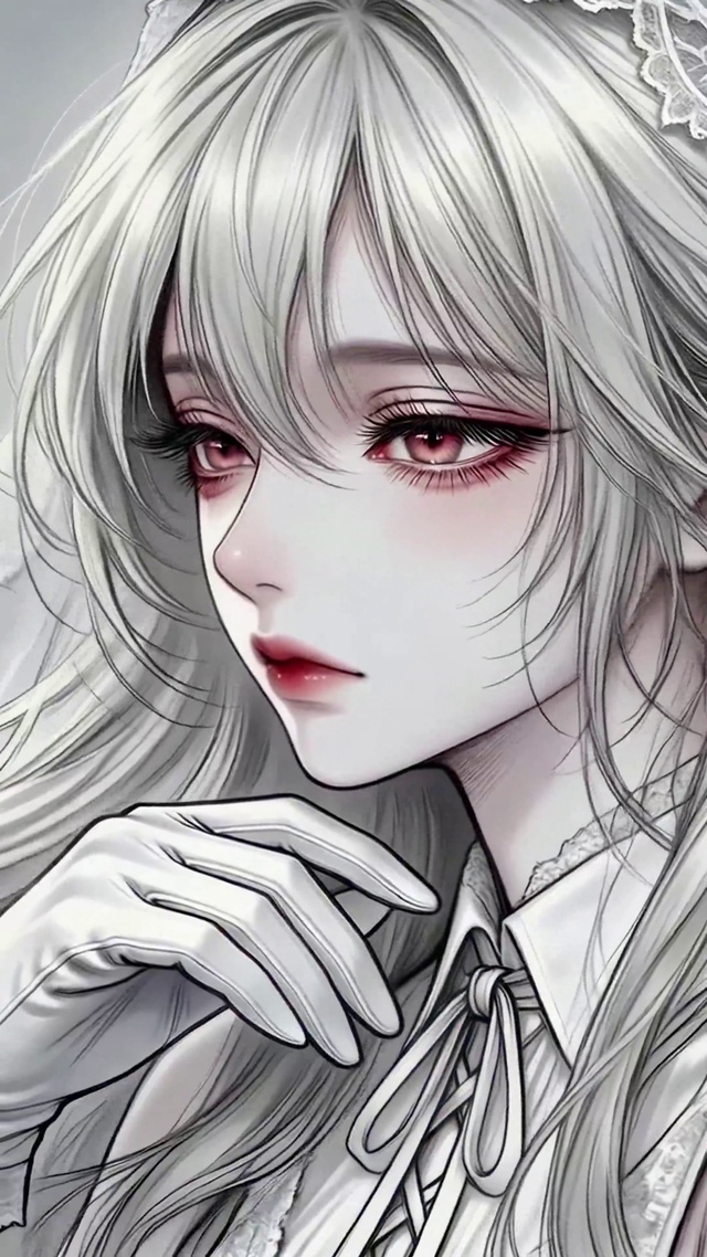黑白系头纱少女