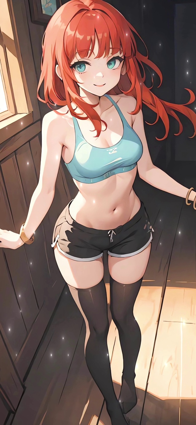 红发卧室美少女