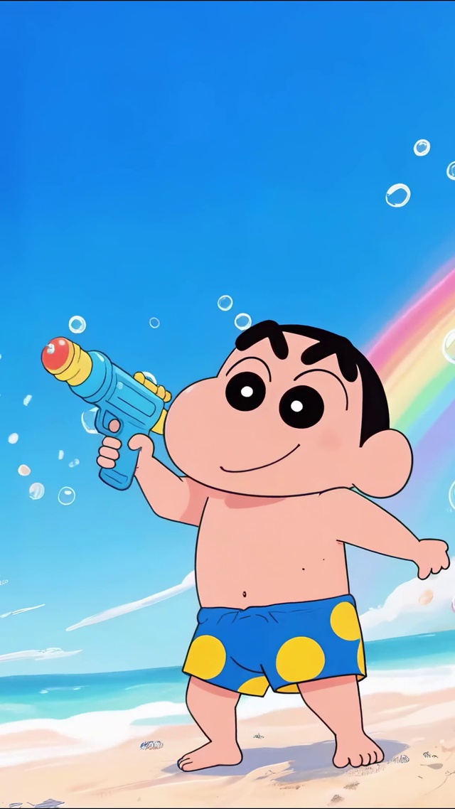 海边玩耍的小新