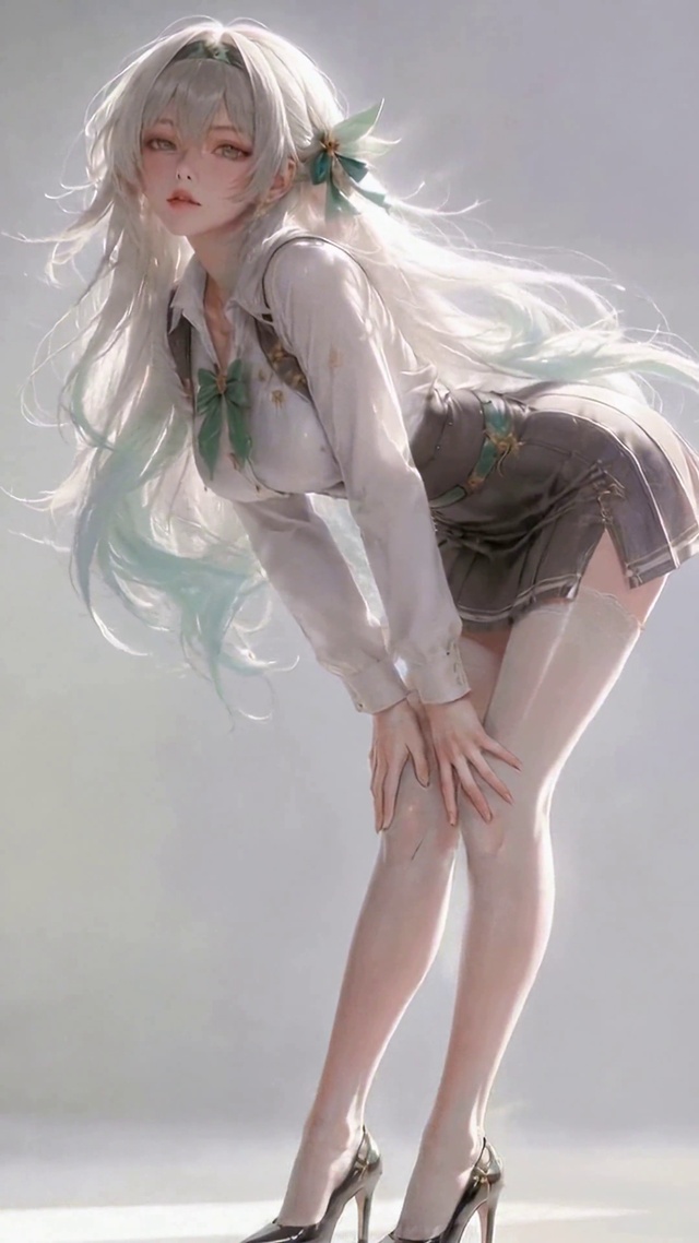 光影白发清纯二次元美少女