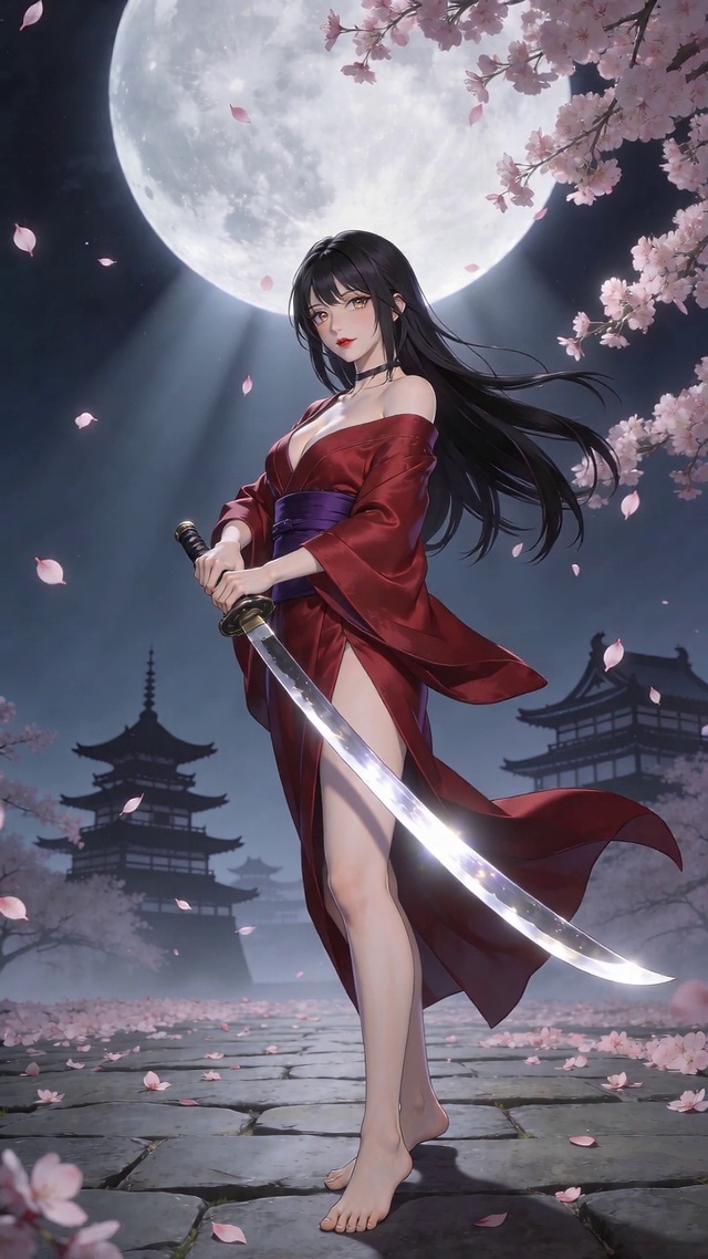 月下女武士
