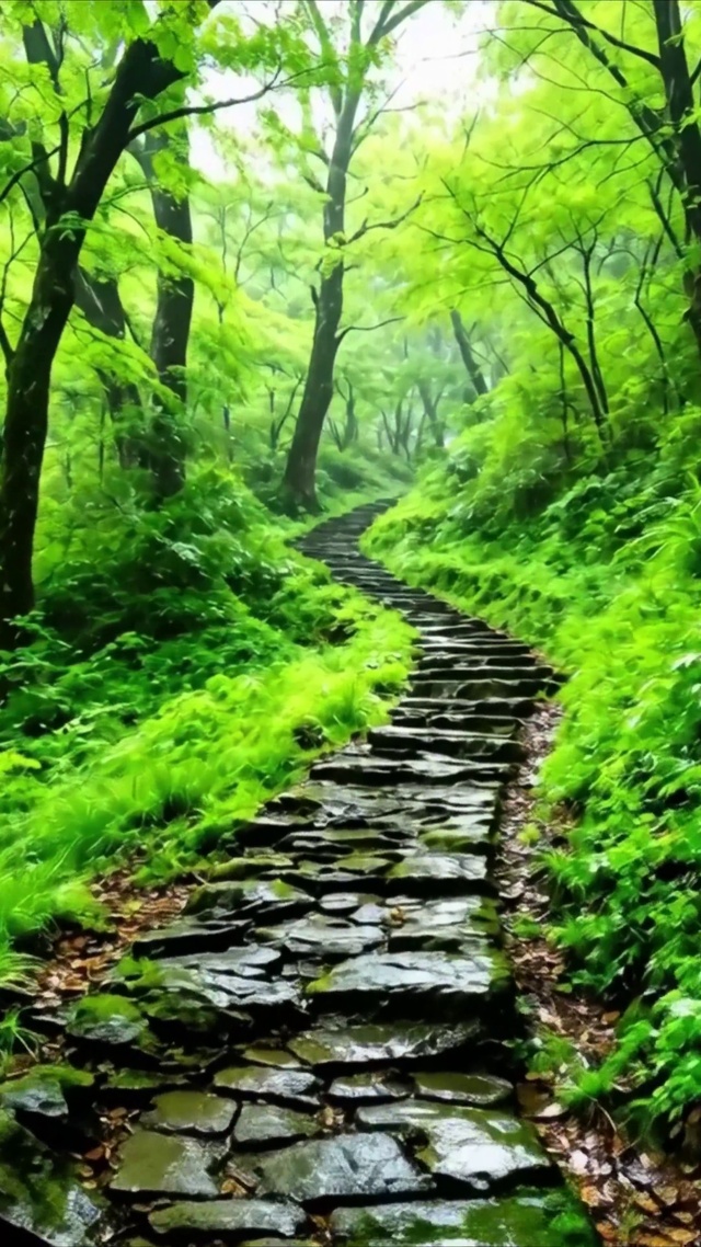 治愈护眼山间小路4K