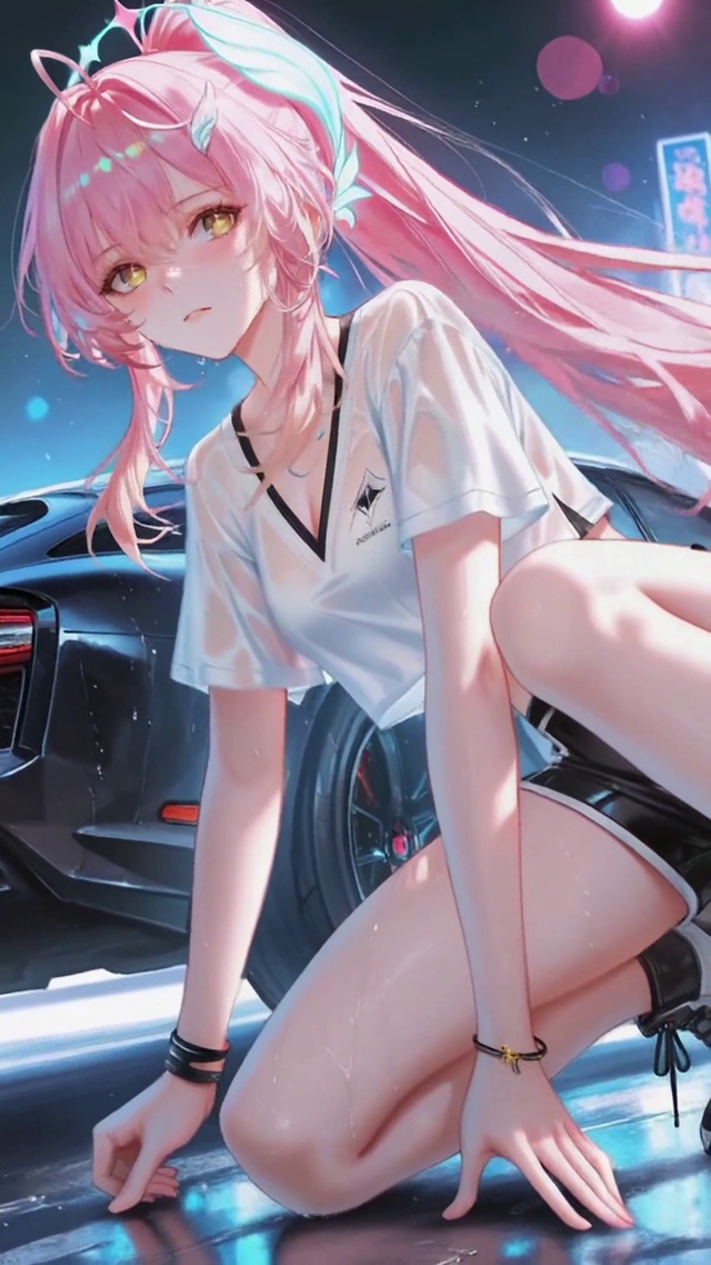 霓虹都市粉发超跑美少女