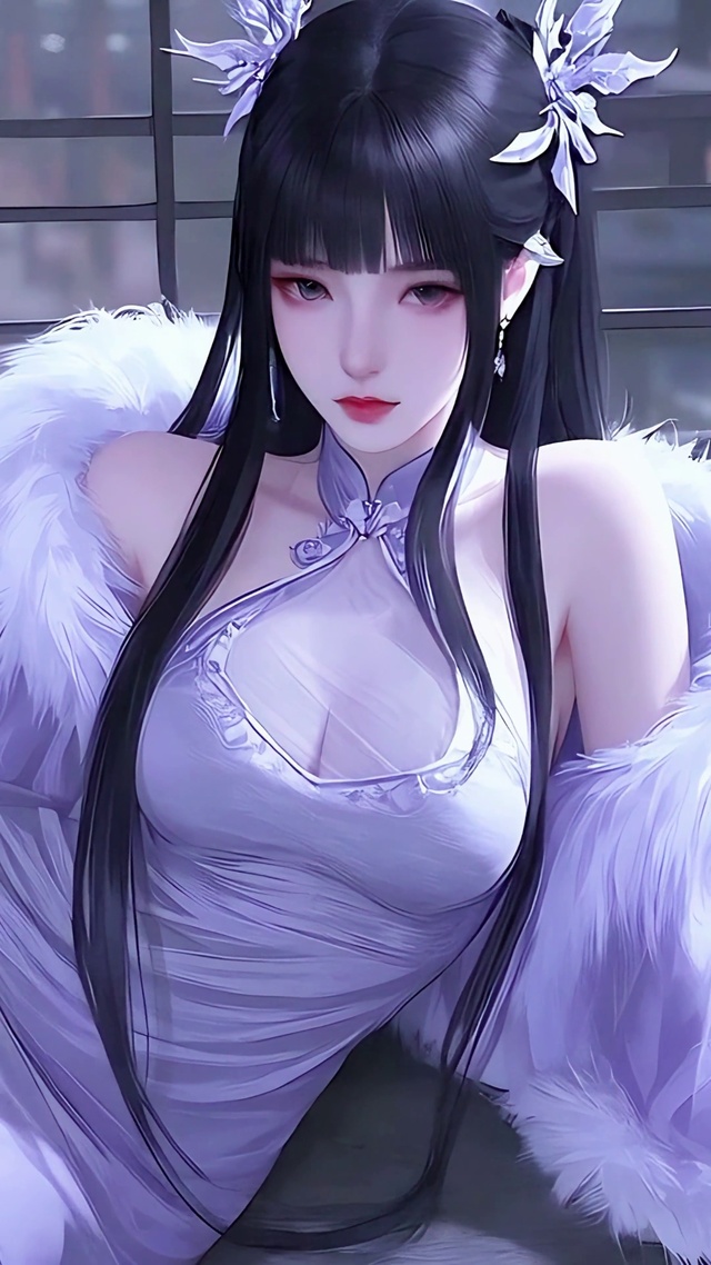 雪纺罗纱紫衫少女