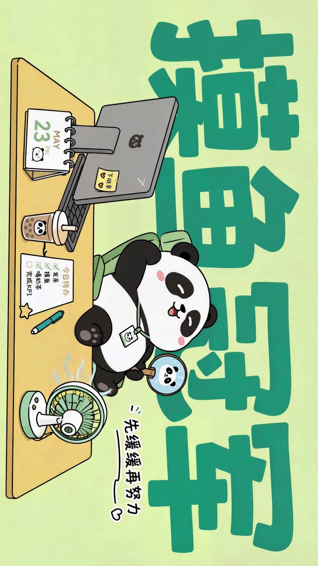 摸鱼冠军可爱熊猫打工人