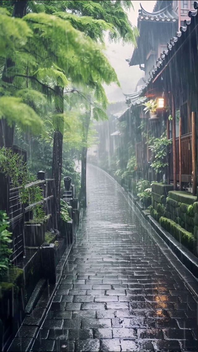 漫步烟雨中