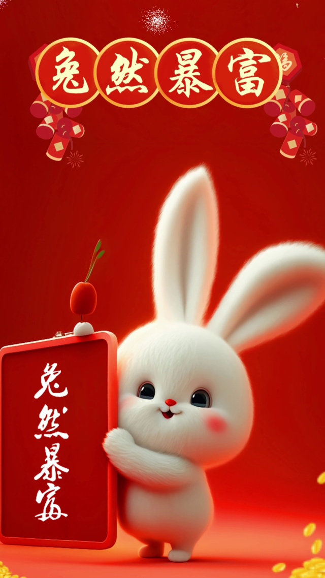 兔然暴富新年兔宝宝