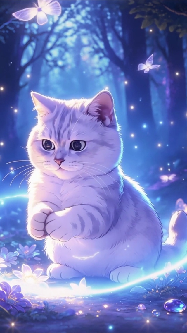  梦幻森林猫咪-无缝循环