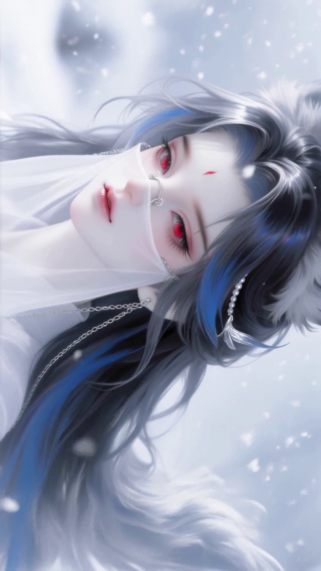 雪景古风狐耳美少女