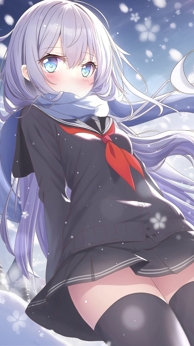 可爱雪花女孩