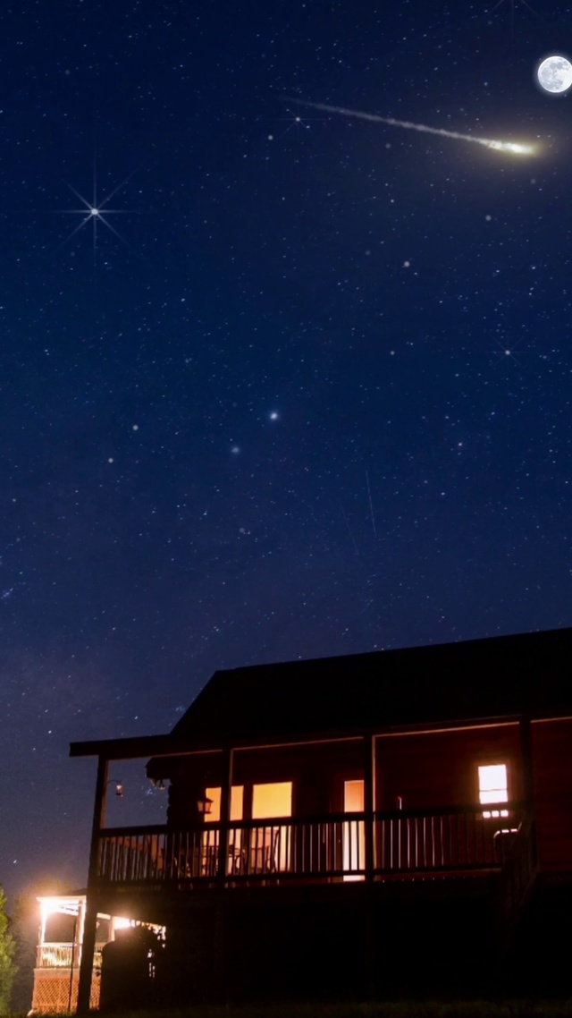 有流星耶！快许愿