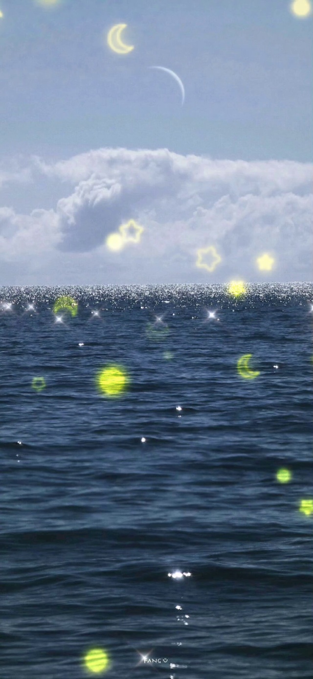 一望无际天空大海