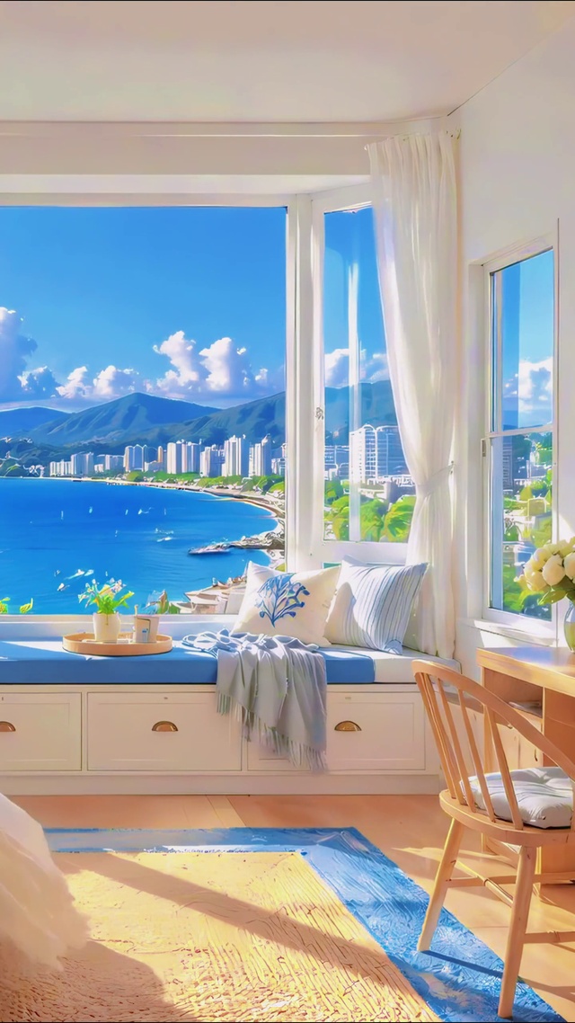 治愈海景飘窗卧室