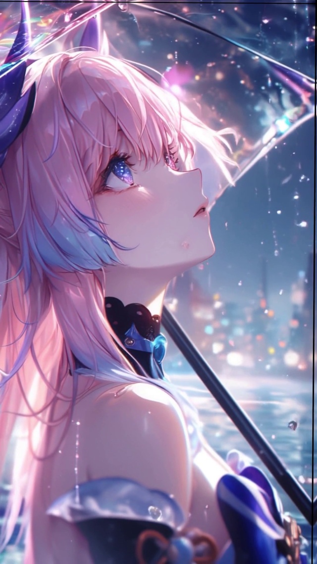 雪墨壁纸丨心海丨细雨绵绵丨