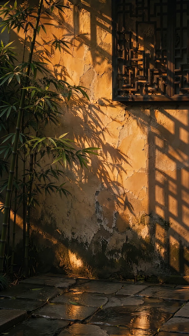 黄昏竹影