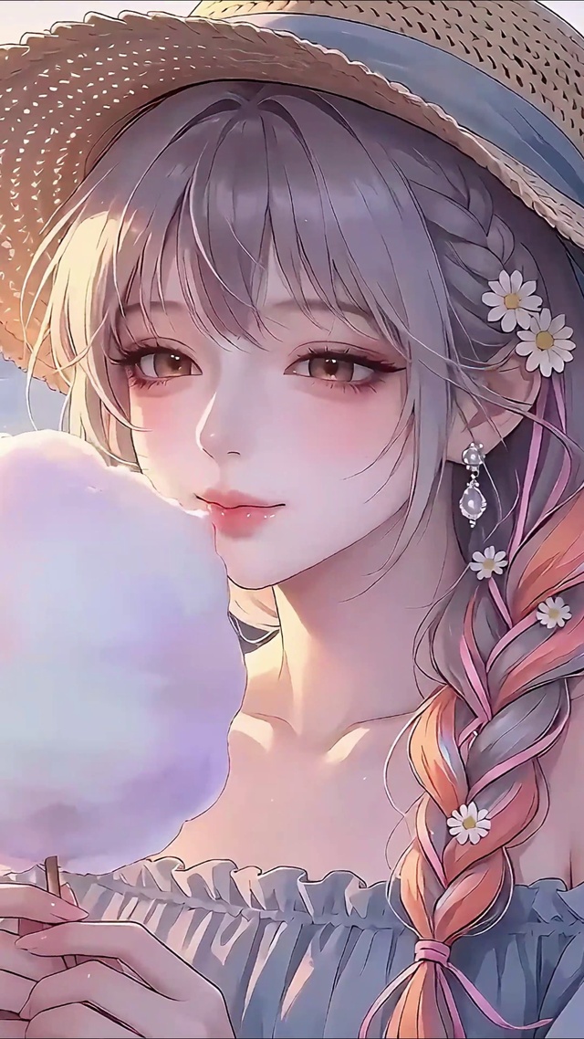 海边棉花糖少女